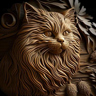 3D model Isle of Man Longhair cat (STL)